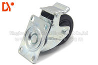 Flat Industrial Caster Wheels Nylon Material White / Black Color Universal Style