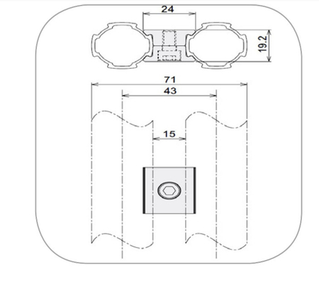 Aluminum  Lean Pipe Connection Joint for 28mm Lean Pipe Connection
