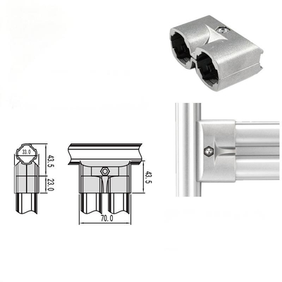 Lean Pipe Joint Aluminum Tube Connector Double Tube External Direct Head