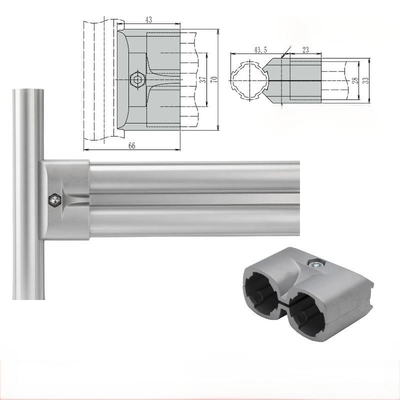 Lean Pipe Joint Aluminum Tube Connector Double Tube External Direct Head