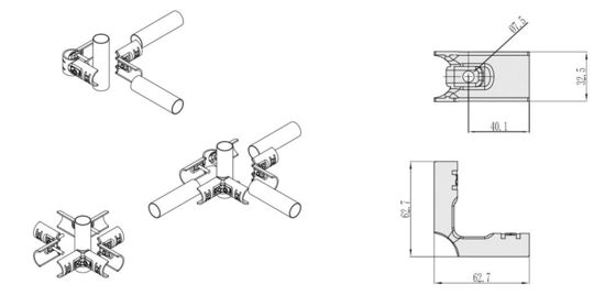 H-2 Lean Pipe Connector 2.3mm SPHC Black Electrophoresis Joint