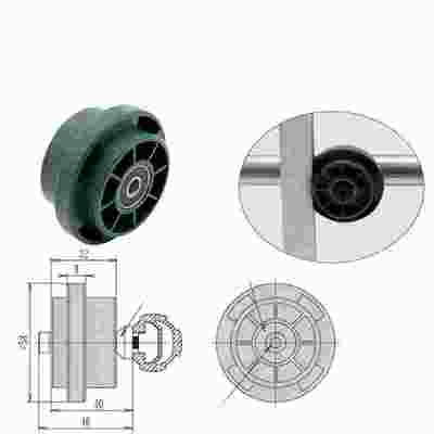 DYE28-16 Aluminum Tube Convex Guide Wheel for OD 28mm Aluminum Lean Pipe